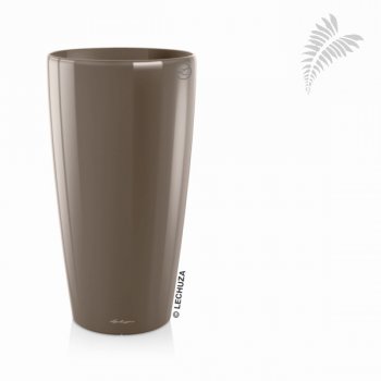 Lechuza Premium Rondo 32 RU 33/h56 taupe Leergefäß -A-